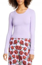 Alice   Olivia Ciara Cropped Ribbed Sweater   Nordstrom at Nordstrom